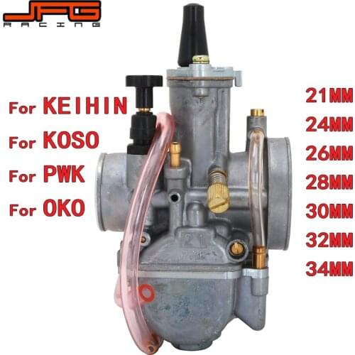 Motorcycle 2T 4T Universal Carburetor Carburador 21 24 26 28 30 32 34mm With Power Jet For Racing Moto For Keihin Koso OKO PWK