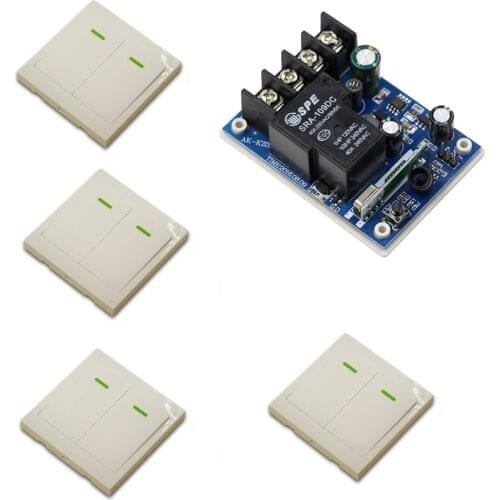 High Quality 30A Relay 1CH Wireless Remote Control Switch 4 Transmitter and 1 Receiver Used Be In Wide Voltage DC12V 24V 36V 48V
