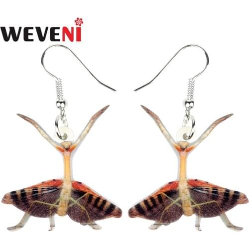 WEVENI Acrylic Fashion Mantis Devil Horse Earrings Drop Dangle New Long Trendy Insect Jewelry For Women Girls Charms Dropship