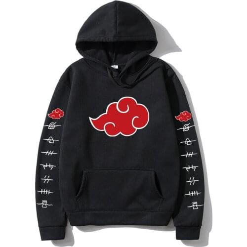 Japanese Anim Akatsuki Cloud Symbol Pullover Hoodie Women Men Hoodies Streetwear Womens Hip Hop Streetwear Oversized Sweatshirt