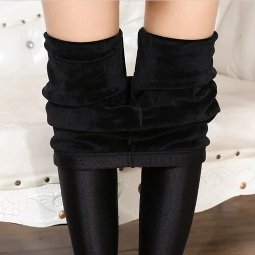 2020 lady warm pant fake thick cashmere leggings autumn winter fitness slim panties fashion casual black legging