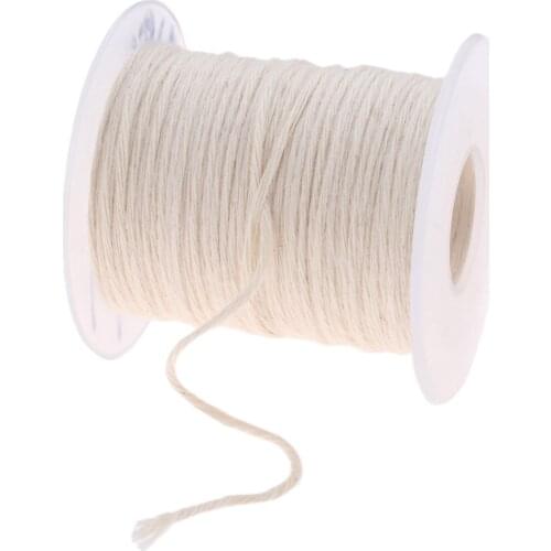 1 Roll 200 Feet 61M White Candle Wick Cotton Candle Woven Wick for Candle DIY And Candle Making