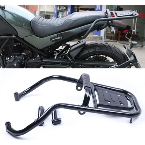 1pcs Motorcycle Luggage Rack Bar Rear Tail Wing Shelves Armrest Holder Guard Black Steel For Benelli BJ500 BJ 500 Leoncino
