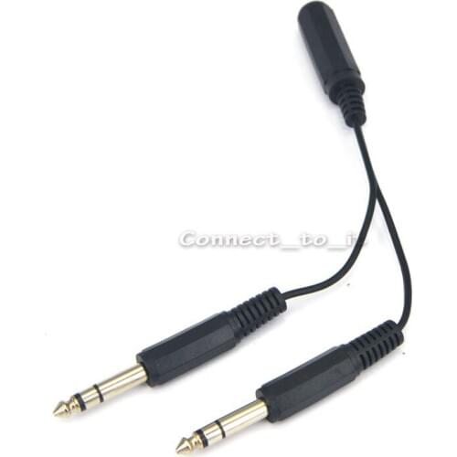 10 Pieces 0.6 Feet 6.5mm Female Jack to Dual 6.5mm Male Plug Audio Stereo Connector Splitter Adapter Cable