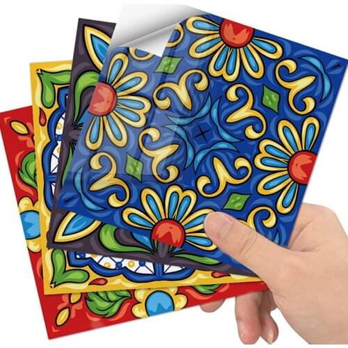 10pcs/set Self-Adhesive Bathroom Wall Art Tile Stickers Wall Sticker 6\x6\ Home Furniture Staircase Decor