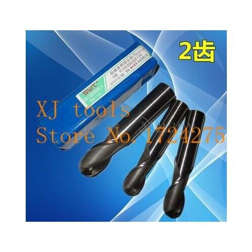 10PCS lengthening R0.5-R4.0 high speed steel ball end milling cutter, straight shank white steel cutter, R alloy milling cutter