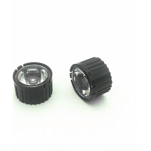 100pcs Power Lens 20mm Diameter Optical PMMA With White/Black Holder Angle 5 10 15 30 45 60 90 120 Degree For 1W 3W 5W LED Lens