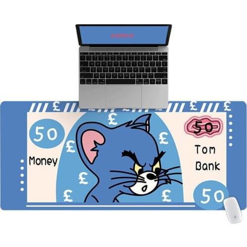 90x40cm Large HD Cartoon Funny Tom Pattern Office Computer Desk Mat Laptop Cushion Desk Non-slip Mat Gamer Mousepad Mat