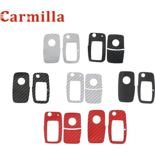 Carmilla Key Sticker Case for Volkswagen VW Polo Golf 4 5 6 CC Passat Scirocco Jetta MK5 MK6 for Skoda Octavia 2 Superb Fabia