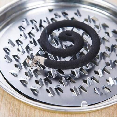 Mosquito Coil Holder Tray Frame Safe Metal Round Rack Plate Spiral Incense Insect Insect Accessories