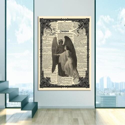 Gothic Angel Art Print, Occult Poster, Magick Decor, Satanic Illustration, Vintage Decoration, Witchcraft Art, Ésotérique Home D