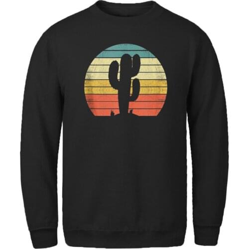 Cactus Print Sweatshirt Mens Long Sleeve Fashion Fleece Hoody Leisure Tops Pullovers Homme Comfortable Autumn Supoleron Hombre