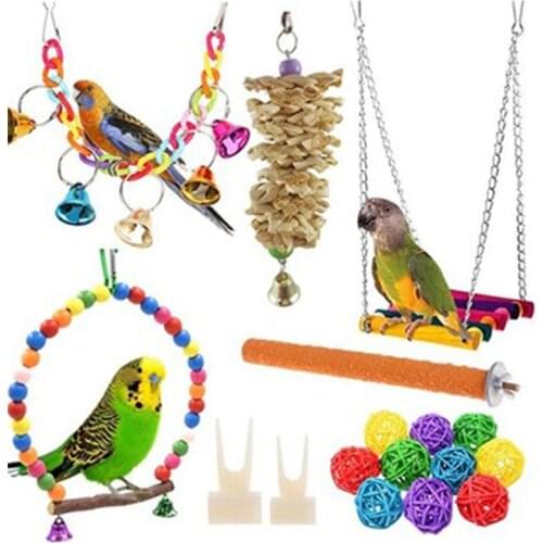 12 pieces/set Of Parrot Cages To Decorate The Small parrots Perch Toy Parrot Toy Bird Accessories Supplies