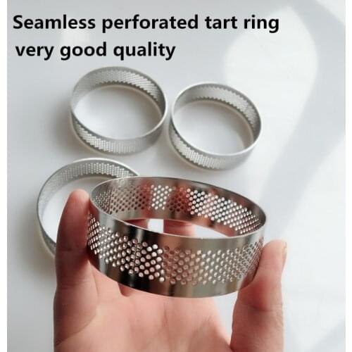 10pcs 6cm 7cm 8cm Fruit Pie Circle Round stainless perforated tart ring quiche ring tart pan tartlet ring with hole tart shell