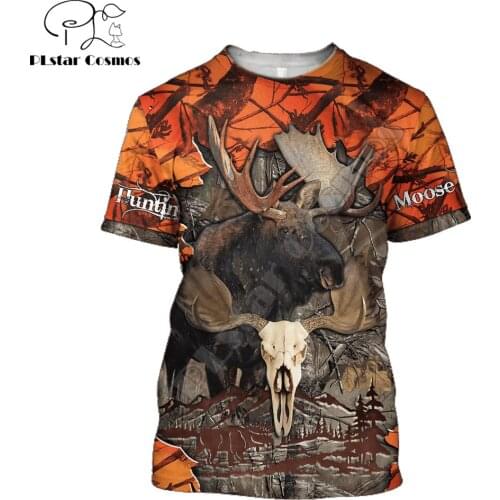 Summer Cool Hipster Men t-shirt Animal Deer/Moose Hunting 3D Printed Harajuku Short sleeve T shirt Unisex Casual tops TX0199