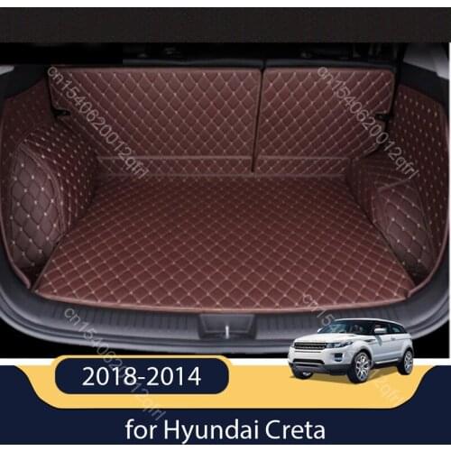 Best quality mats! Full set car trunk mats for Hyundai Creta 2018-2014 waterproof boot carpets cargo liner mat for Creta 2017