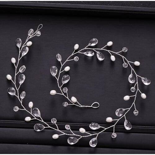 Trendy Silver color Wedding Hair Accessories Rhinestone Crystal Headband Bridal Tiara Handmade Princess Hair Accessories Jewelry