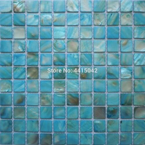 Blue mother of pearl mosaic tile for home decoration backsplash and bathroom wall tile AL090 2 square meters/lot