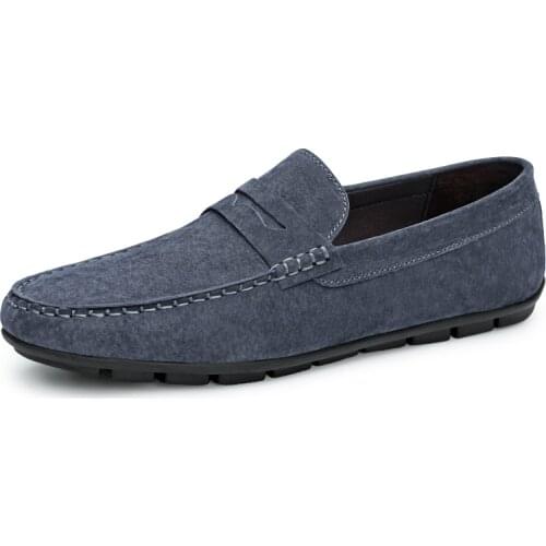 Men Genuine Leather Flats Male Casual Loafers Slip on Flats Luxury Brand Moccasins Driving Shoes High Quality Suede Shoes Men