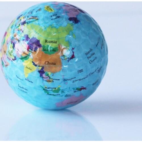 Globe Map Print Earth Golf Balls Indoor Outdoor Beginner Practice Training Tool Golf Practice Ball World Collection Globe Gift