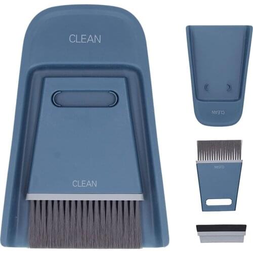 Mini Hand Broom and Dustpan Set Cleaning Table Countertop Keyboard Pets Hair and Small Messes Cleaning Tools with Sponge Scraper