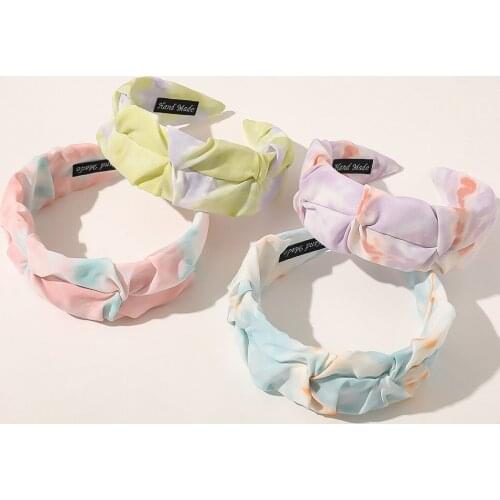 New Arrived Women Tie dye Hairbands Crinkle Designs Wide Side Headbands For Girls Plastic Hair Hoops Womens Hair Holder