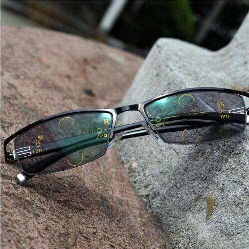 New listing men sun photochromic reading glasses fashion progressive multi-focus hyperopia and myopia reading glasses NX