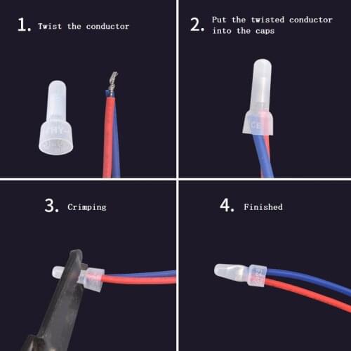 Closed End wire connector Crimp Cap 0.2-2.5mm2 26-10 AWG Gauge Car Audio CE-1X/CE-2X/CE/5X Wire Connector Terminals