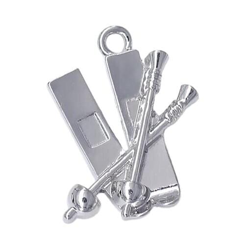 Double Nose Snowboard Sled and skis charm skating jewelry for ski lover bracelet necklaces making accessory diy