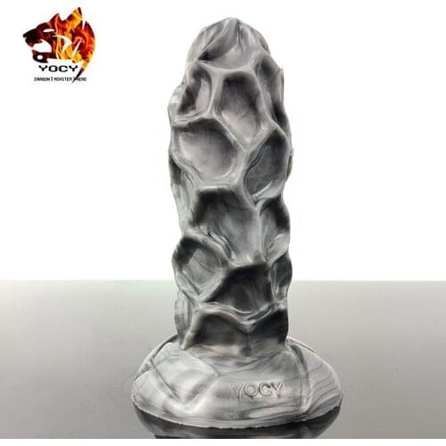 YOCY Huge Anal Plug Suction Cup Handfree Butt Massager Sex Toy For Women Men Silicone Lifelike Deep Texture Animal Fantasy Dildo