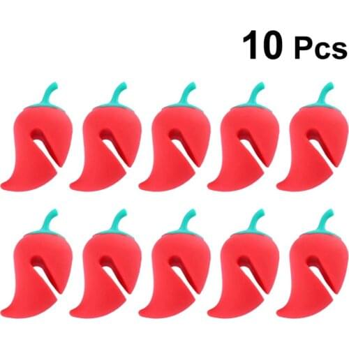 Hemoton Pot Lid Holder, Chili Shape SpillProof Silicone Lid Lifters for Soup Pot, and Pans Lid Stand Heat Holder, Kitchen Tools