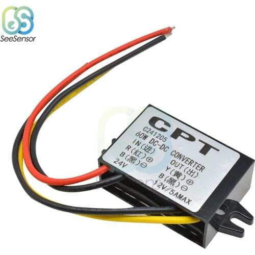 24V to 12V 5A 60W Step Down DC-DC Converter Car Power Buck Converter Voltage Regulator Step Down Power Supply Module
