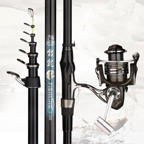 Portable Rock 2.4m 2.7m 3.0m 3.3m 3.6m 3.9m 4.5m 5.4m Telescopic Sea Fishing Rod Rotating Rod Carbon Fiber Super Light Hard