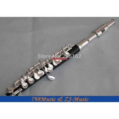 Rubber Piccolo Flute Silver C Key Split-E Wood Case