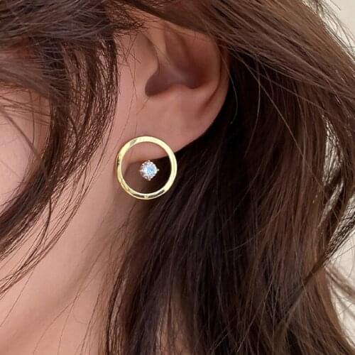 Morivovog Sterling 925 Silver 5A Zircon Circle Earrings for Women Minimalist Elegant Light Luxury Earrings Temperament Jewelry