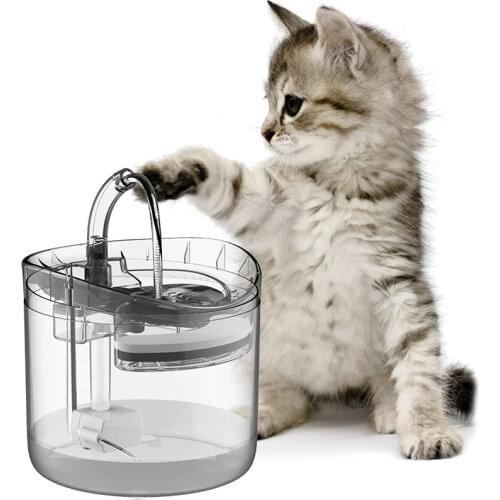 Dog Water Fountain with Faucet 1.8L Automatic Cat Water Dispenser Transparent Drinker Pet Drinking Feeder Bowl with Filters