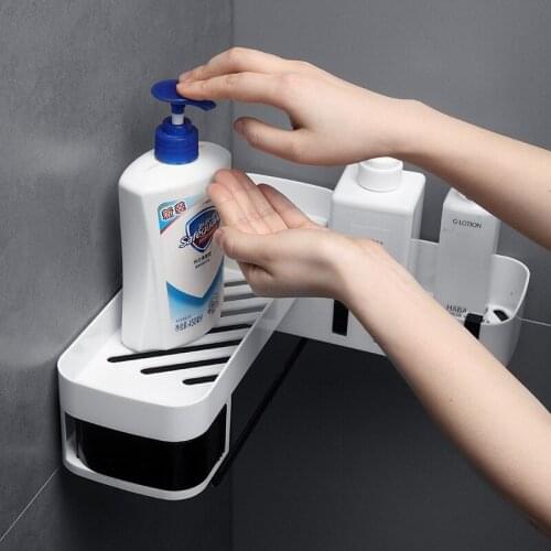 Corner Bathroom Storage Rack Shampoo and Cosmetic Storage Rack Kitchen Shelf for Wall of Supports Racks Telescopic the Organizer