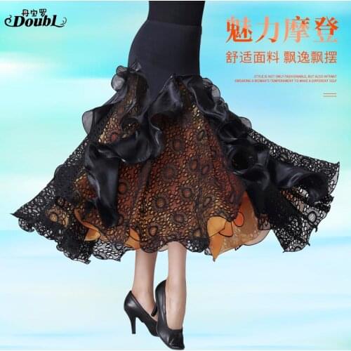 New High-end Modern Half-length Skirt woman ballroom Dancing Skirt Waltz Tango Skirt