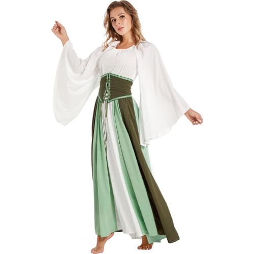 Green Pirate Dress Medieval Renaissance Dress Gothic Victorian Ball Gown Halloween Costume