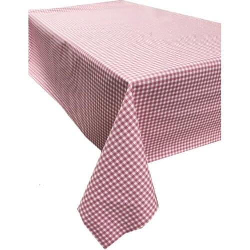 Zeren Home Pink White Mini Pitikareli Carefree Table Cloth 130x130 cm