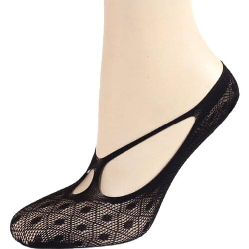 Sumemr Women Lace Socks Balck Cross Kawaii Mesh Fishnet Socks Slings Stealth Thin Ankle Invisible Socks Calcetines De La Mujer