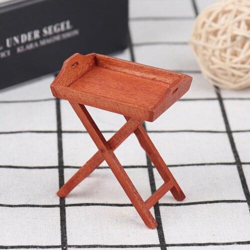1Pc 1:12 Dollhouse Miniature Model Furniture Kitchen Wooden Tray Food Coffee Drinking Table Shelf Toys