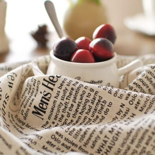 2pcs/set Kitchen Tea Towels 50*70cm Vintage Linen English Newspaper Napkin Cotton Table cloth Cover