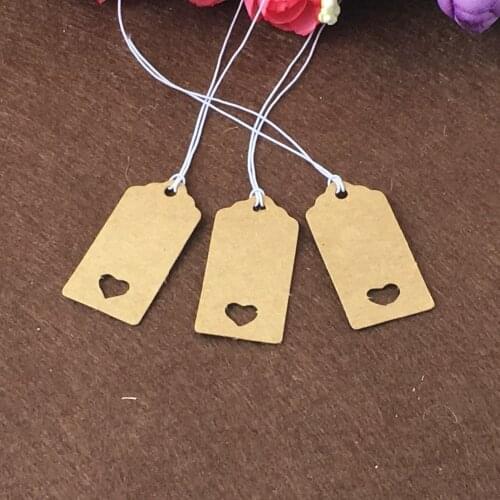200pcs 4x2cm DIY Kraft Paper Tags Head Label Luggage Wedding/Party decorate/cup/bottle/flower mini simple tags