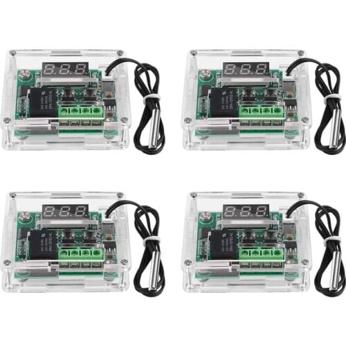 4PCS W1209 DC Digital Temperature Controller Module Electronic Temperature Temp Control Module Switch with Acrylic Case