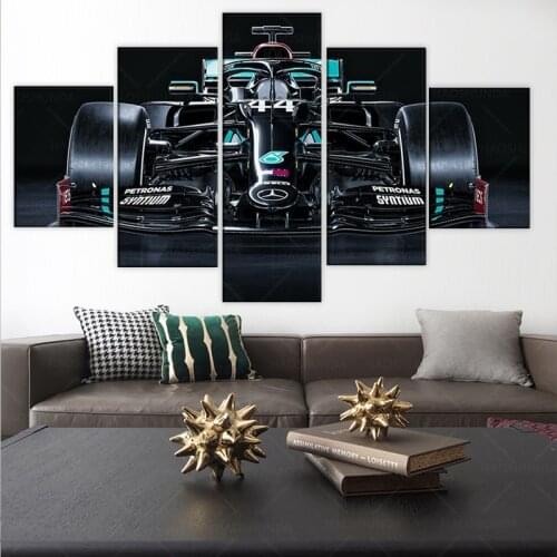 5 Pieces Pingzhi AMG Formula 1 w11 Car Canvas Frame Art Living Room Home Decor Artwork Wall Picture Print Painting Poster