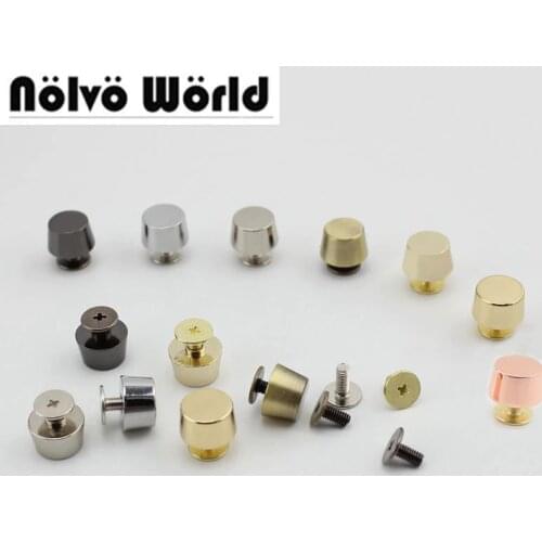 50-100pcs 100% copper Rose gold die casting 11*9mm round head rivet screw for bags hardware,high quality rivets accessories
