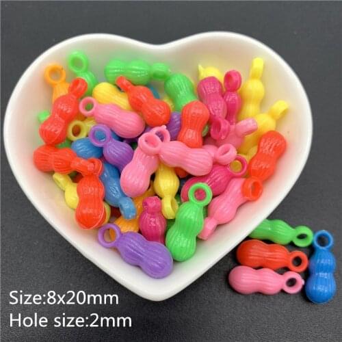 30pcs 20mm Acrylic Beads Peanut Shape Mixed Colors Beads For Jewelry Making DIY Earrings Necklace Bracelet Accessories