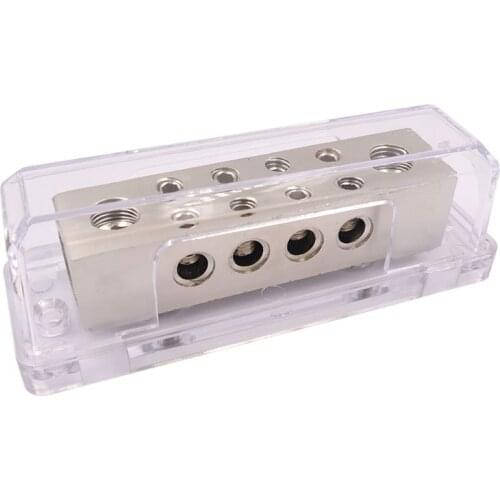 Car Audio Power Supply Distribution 2*0GA In 8*8GA Out Distribution Block Polycarbonate Shell High Temperature Resistance