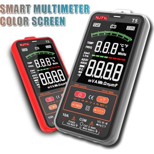 NJTY Digital Multimeter Smart Ultra-thin portable 6000 Counts TRMS AC/DC Current Voltage NCV Resistor-capacitor C/F Tester T5
